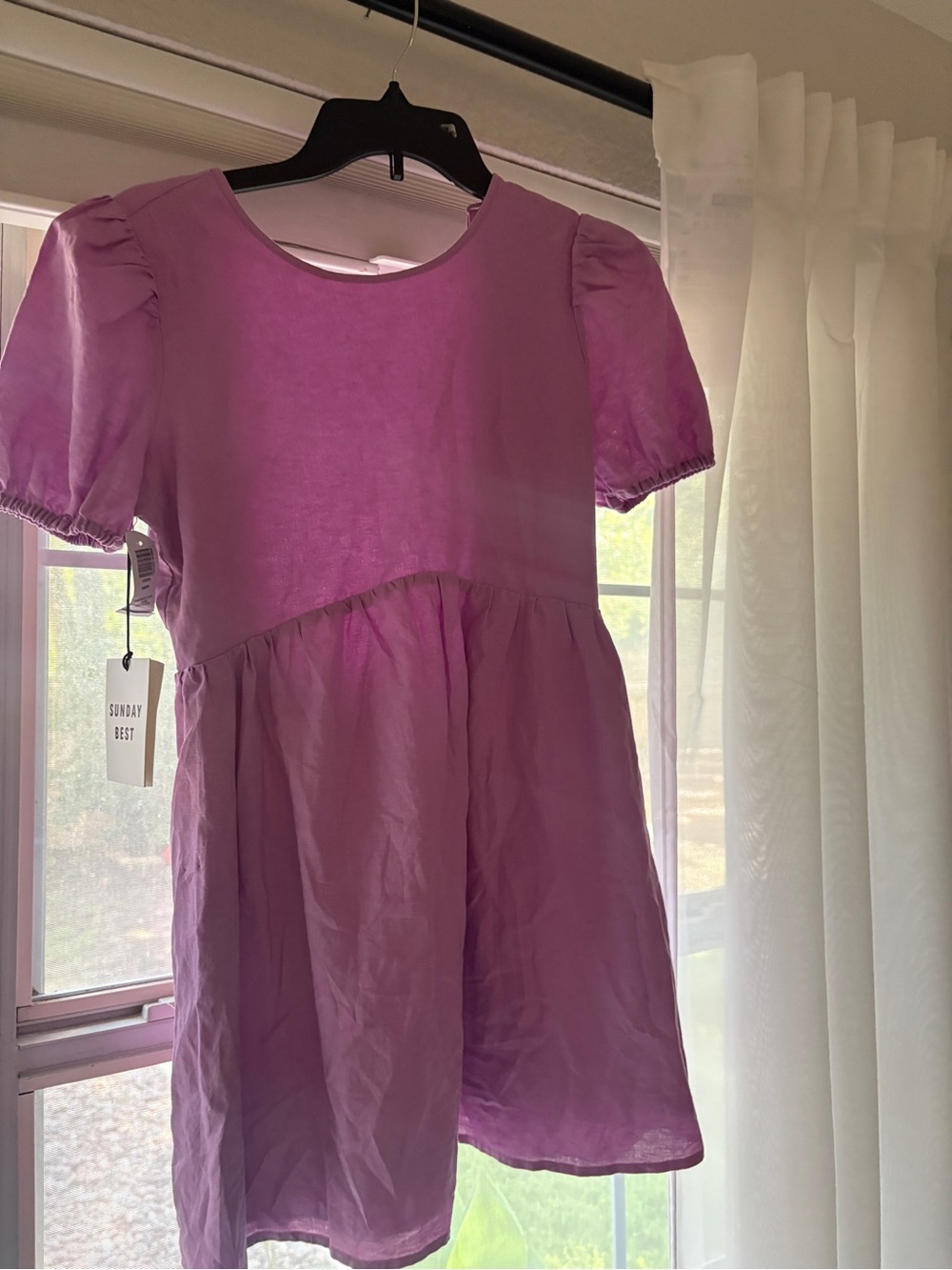 Sunday Best Purple Ruffle-Sleeve Babydoll Dress